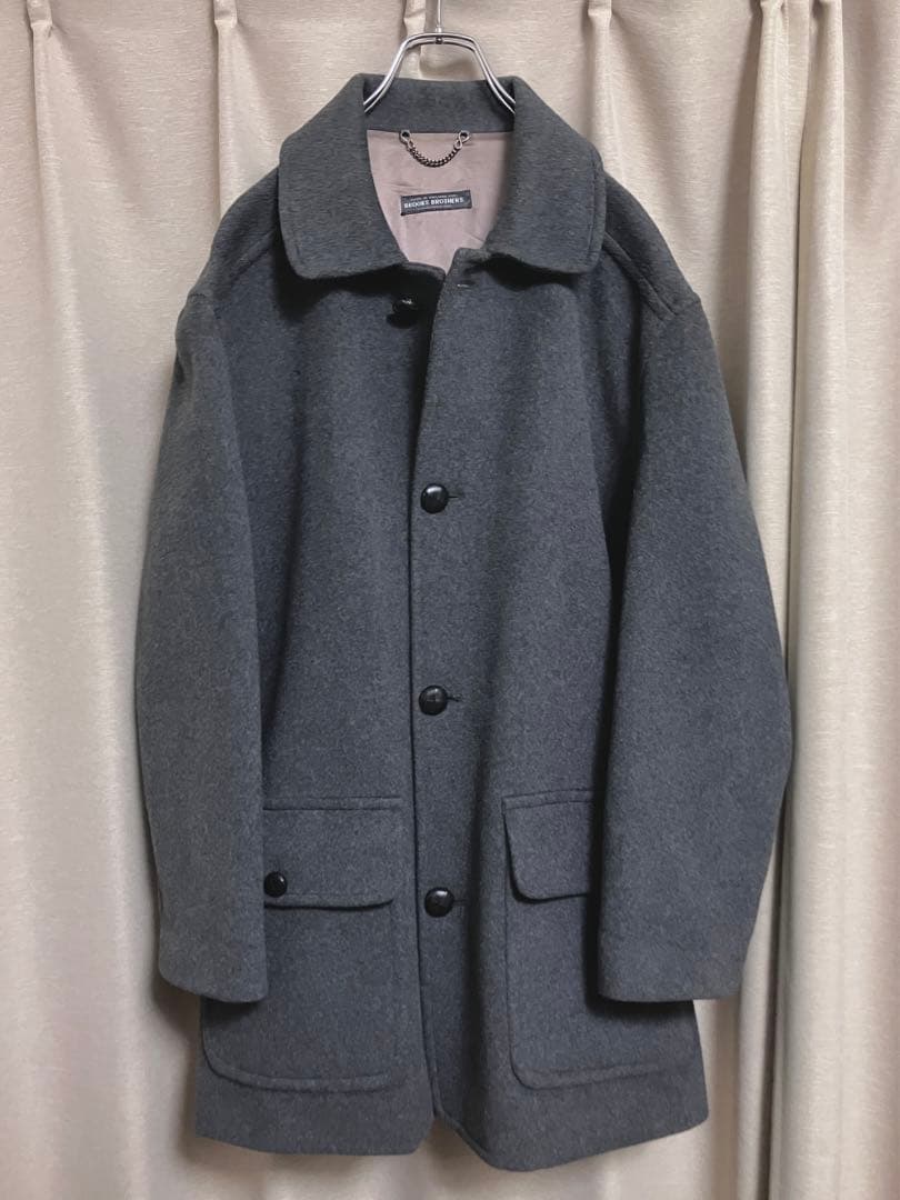 水*り様 BROOKS BROTHERS／グレー／ウールコート／英国製／US42