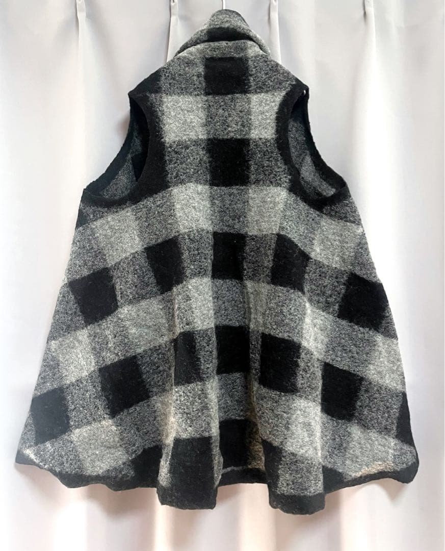 Mac&Co. チェック変形ウールジレ モード フレア 大きいサイズ
