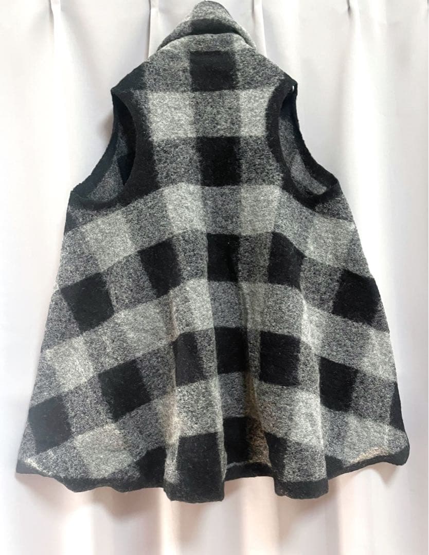 Mac&Co. チェック変形ウールジレ モード フレア 大きいサイズ