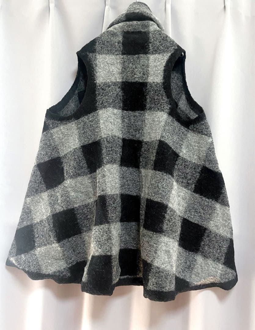 Mac&Co. チェック変形ウールジレ モード フレア 大きいサイズ