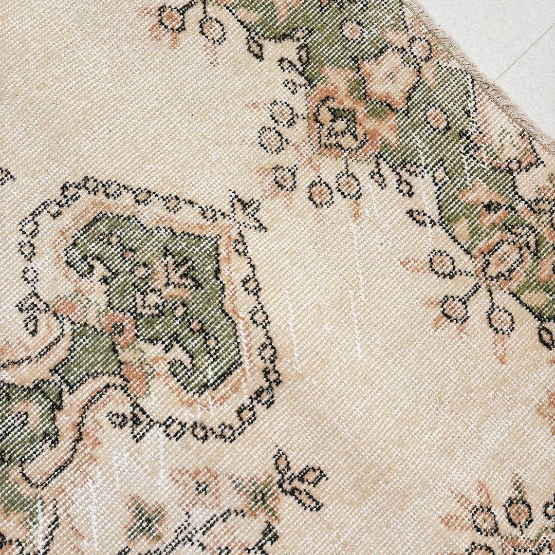 トルコ　ヴィンテージラグ　グリーン