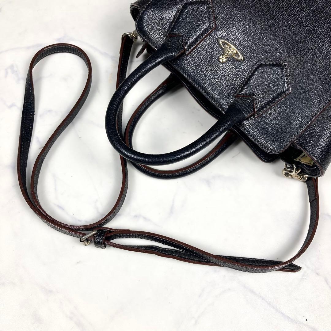 ヴィヴィアンウェストウッド ハンドバッグ 2way オーブロゴ レザー ブラック