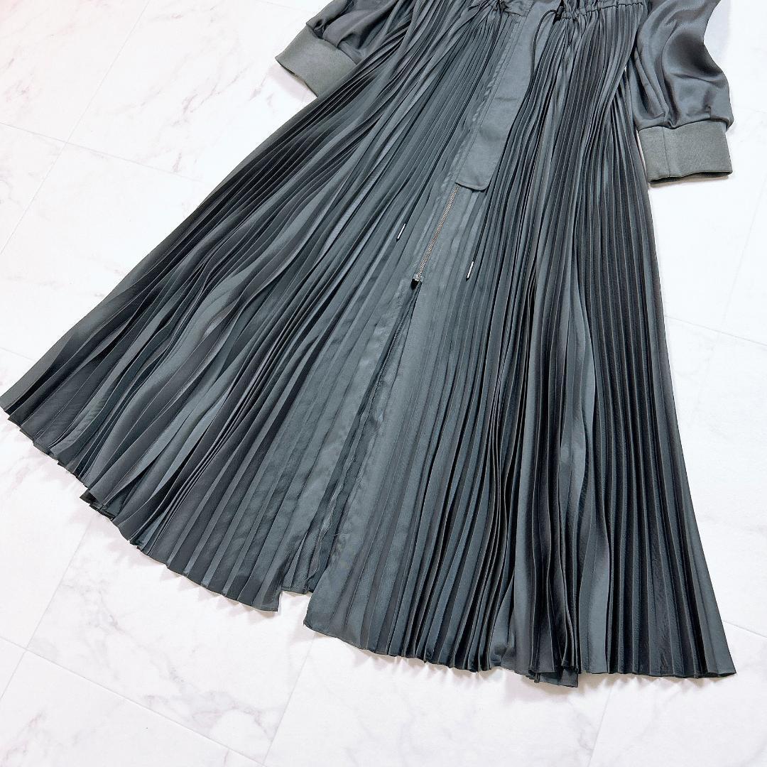 〇 DRESSLAVE MA-1 プリーツワンピース ロング ジップアップ 38