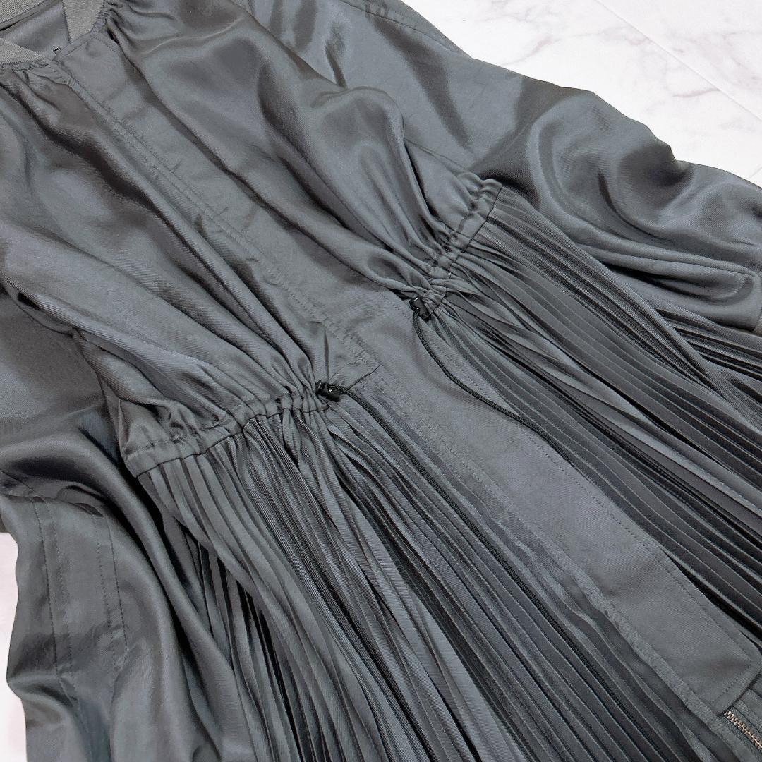 〇 DRESSLAVE MA-1 プリーツワンピース ロング ジップアップ 38