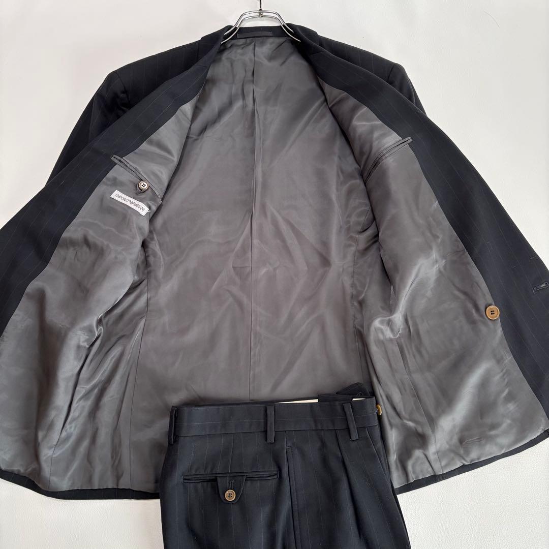 エンポリオアルマーニ ダブルレスト Lサイズ スーツ セットアップ 太ストライプ