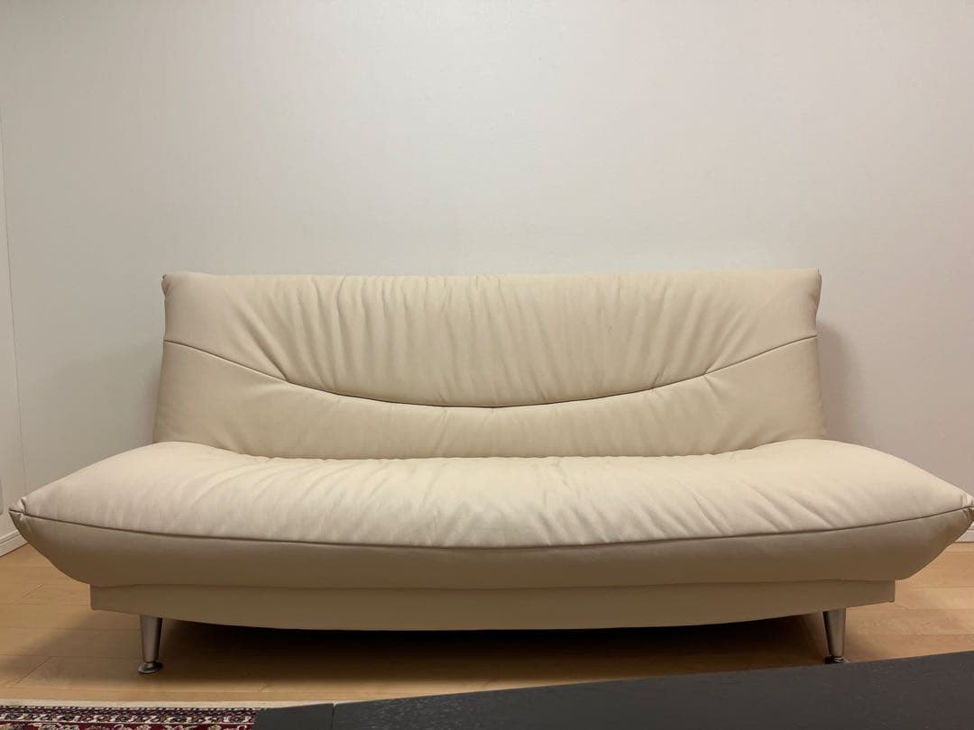 【美品】　大塚家具　ソフトレザー　ソファベッド　たのメル便送料込み　定価10万円