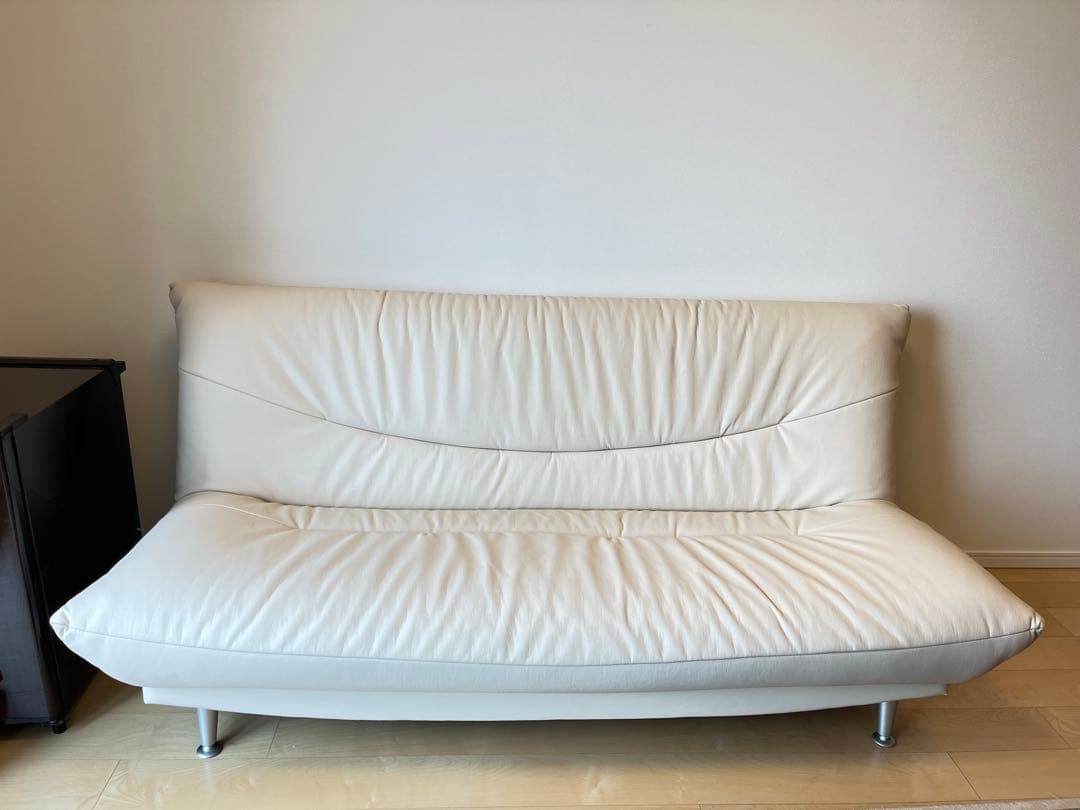 【美品】　大塚家具　ソフトレザー　ソファベッド　たのメル便送料込み　定価10万円