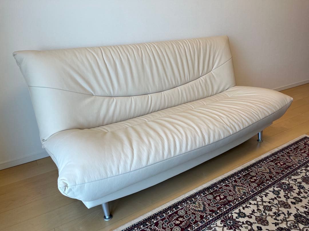 【美品】　大塚家具　ソフトレザー　ソファベッド　たのメル便送料込み　定価10万円