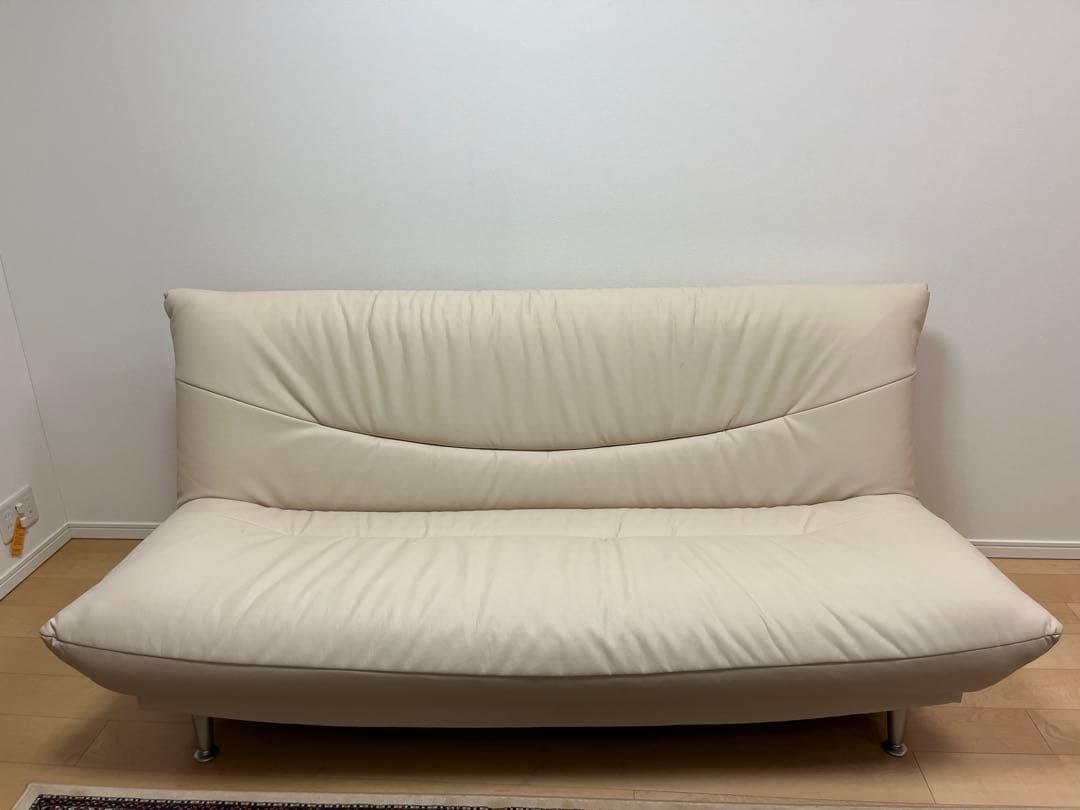 【美品】　大塚家具　ソフトレザー　ソファベッド　たのメル便送料込み　定価10万円