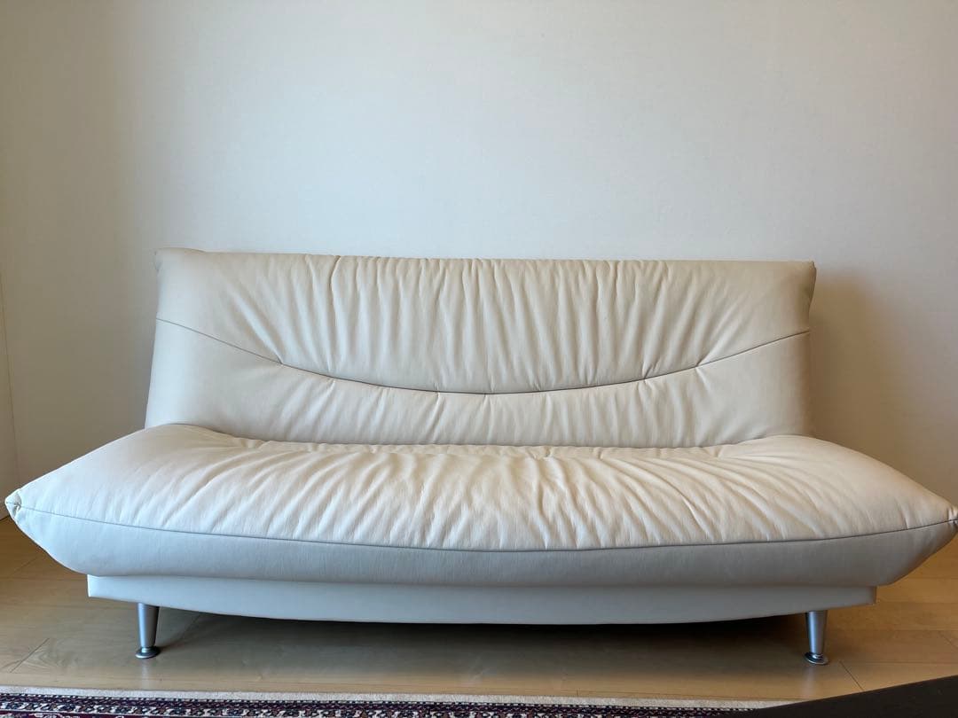 【美品】　大塚家具　ソフトレザー　ソファベッド　たのメル便送料込み　定価10万円