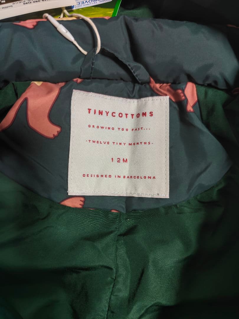 ​【新品】TINYCOTTONS 撥水 くま ジャンプスーツ 12M