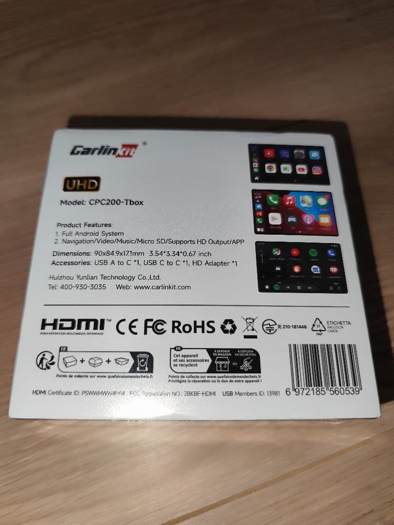 j*e様 【新品】Carlinkit Tbox UHD 6225JP 日本 カー