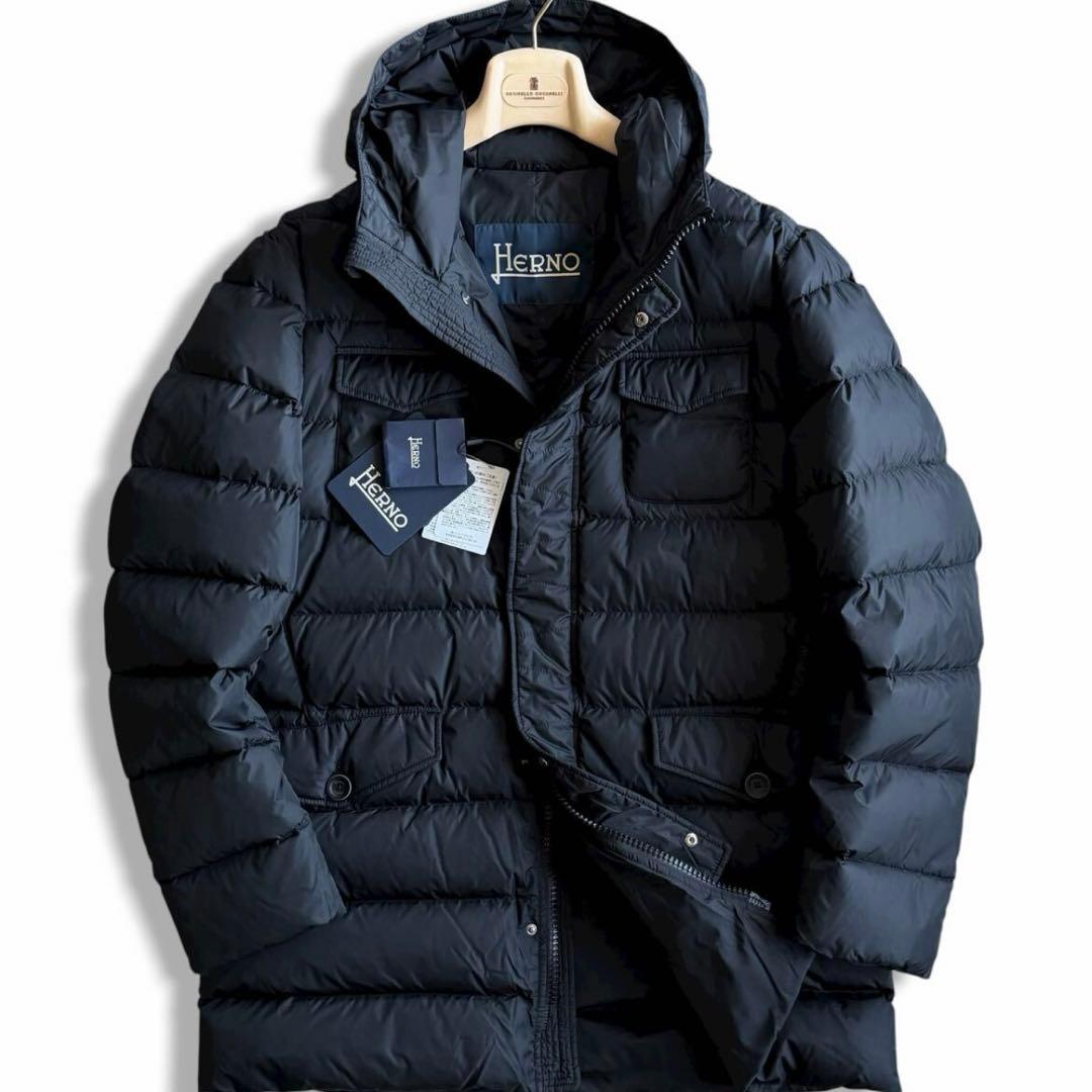 新品タグ付/XXXL HERNO ヘルノ ダウン　ネイビー 54 メンズ