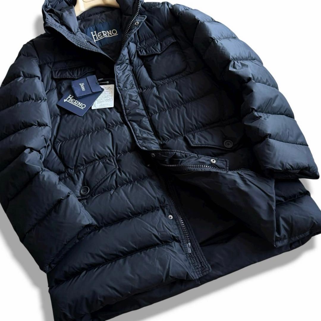 新品タグ付/XXXL HERNO ヘルノ ダウン　ネイビー 54 メンズ