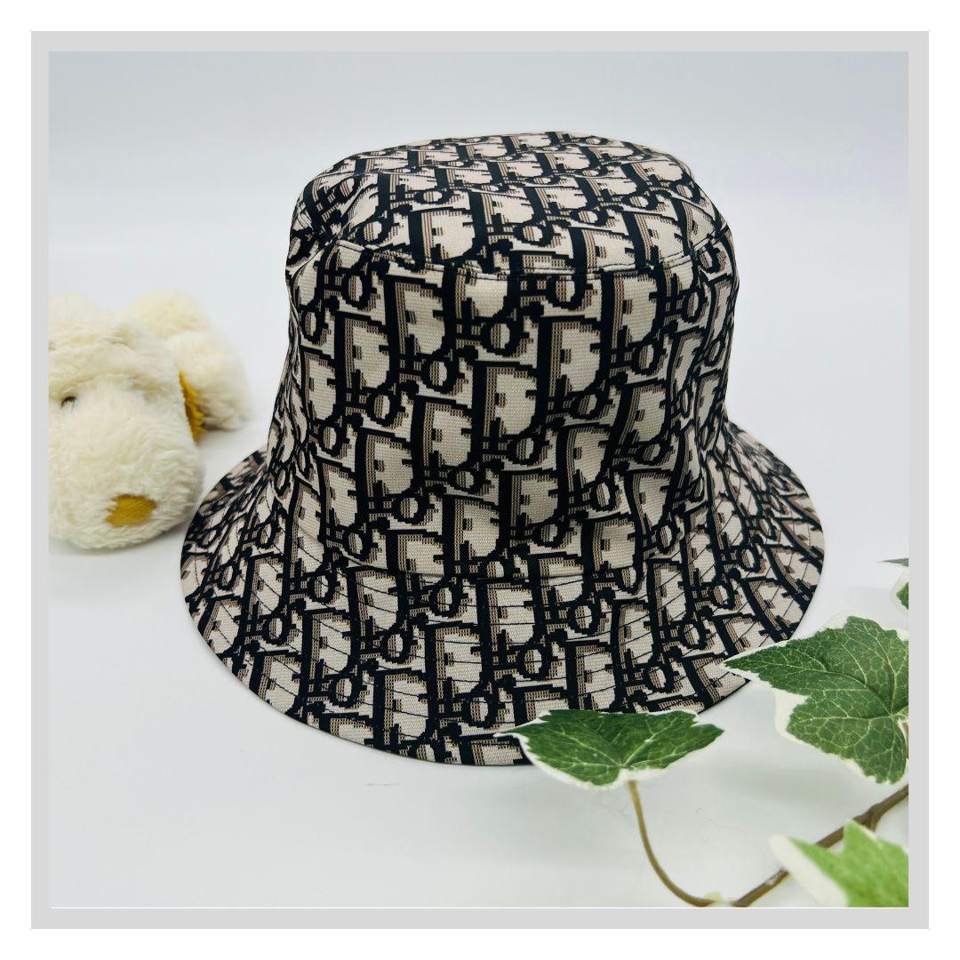 ディオール テディ オブリーク　リバーシブル　バケットハット ブラックトロッター