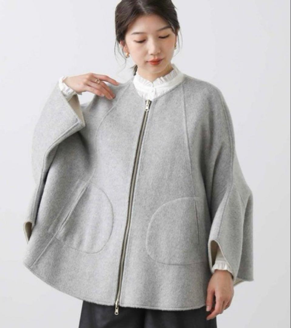 【美品】✨ RISLEY リズレー　ウールリバーシブルポンチョ