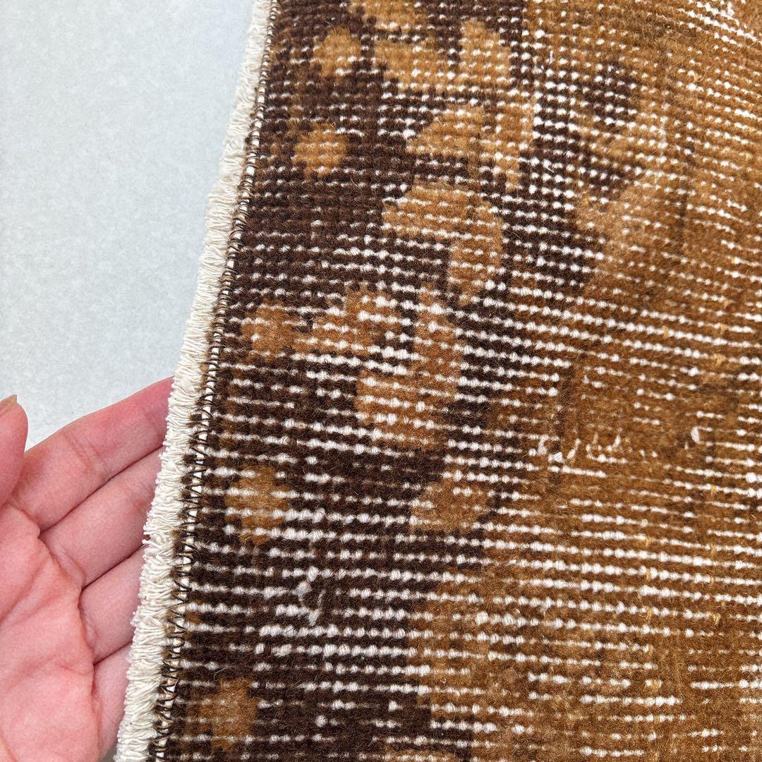 トルコ　ヴィンテージラグ　ブラウン　オーバーダイ