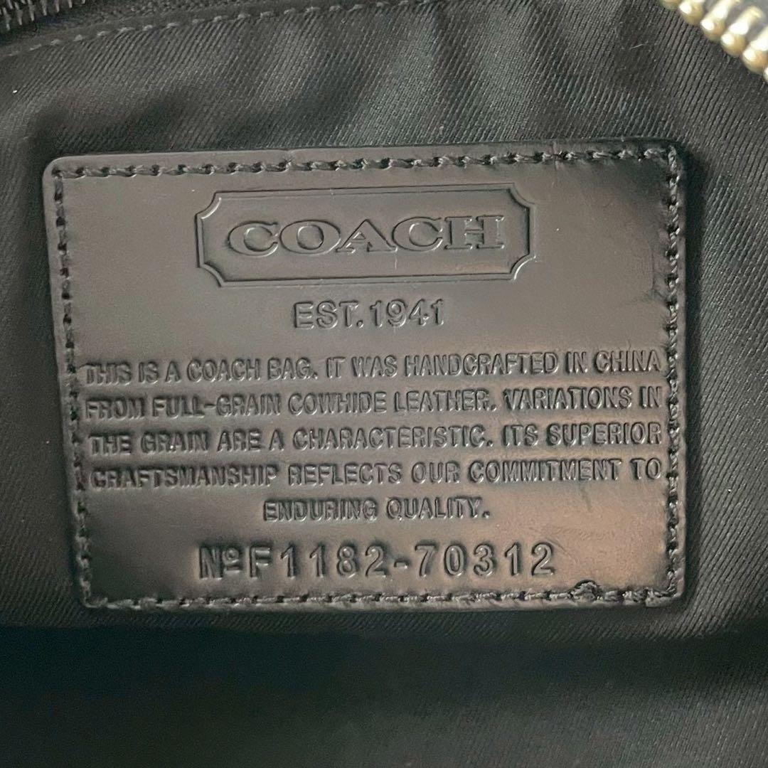 極美品✨コーチ ショルダーバッグ オールレザー 肩掛け 斜め掛け ロゴ型押し 黒