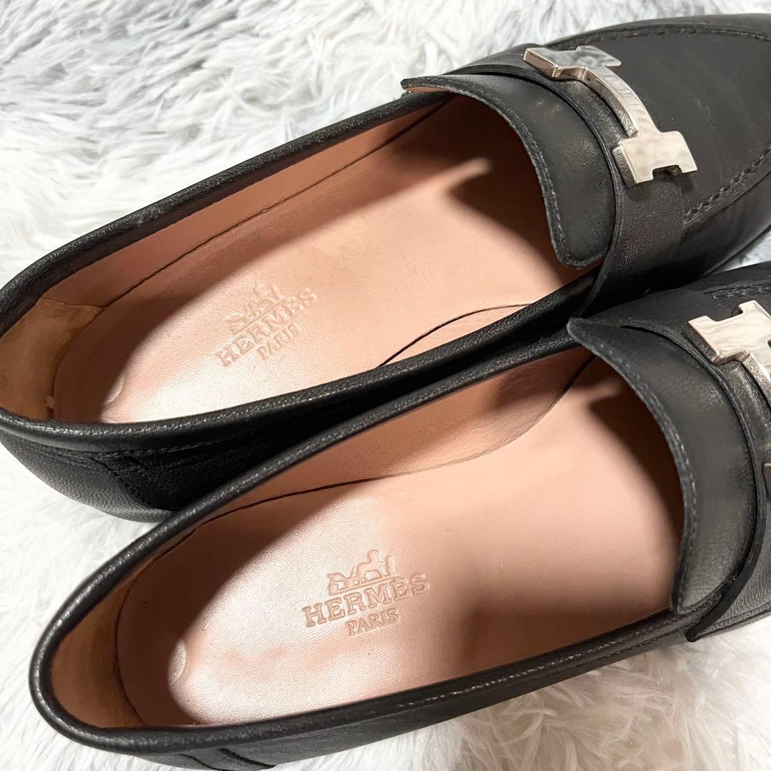 HERMES エルメス モカシン ローファー パリ ブラック 35 美品