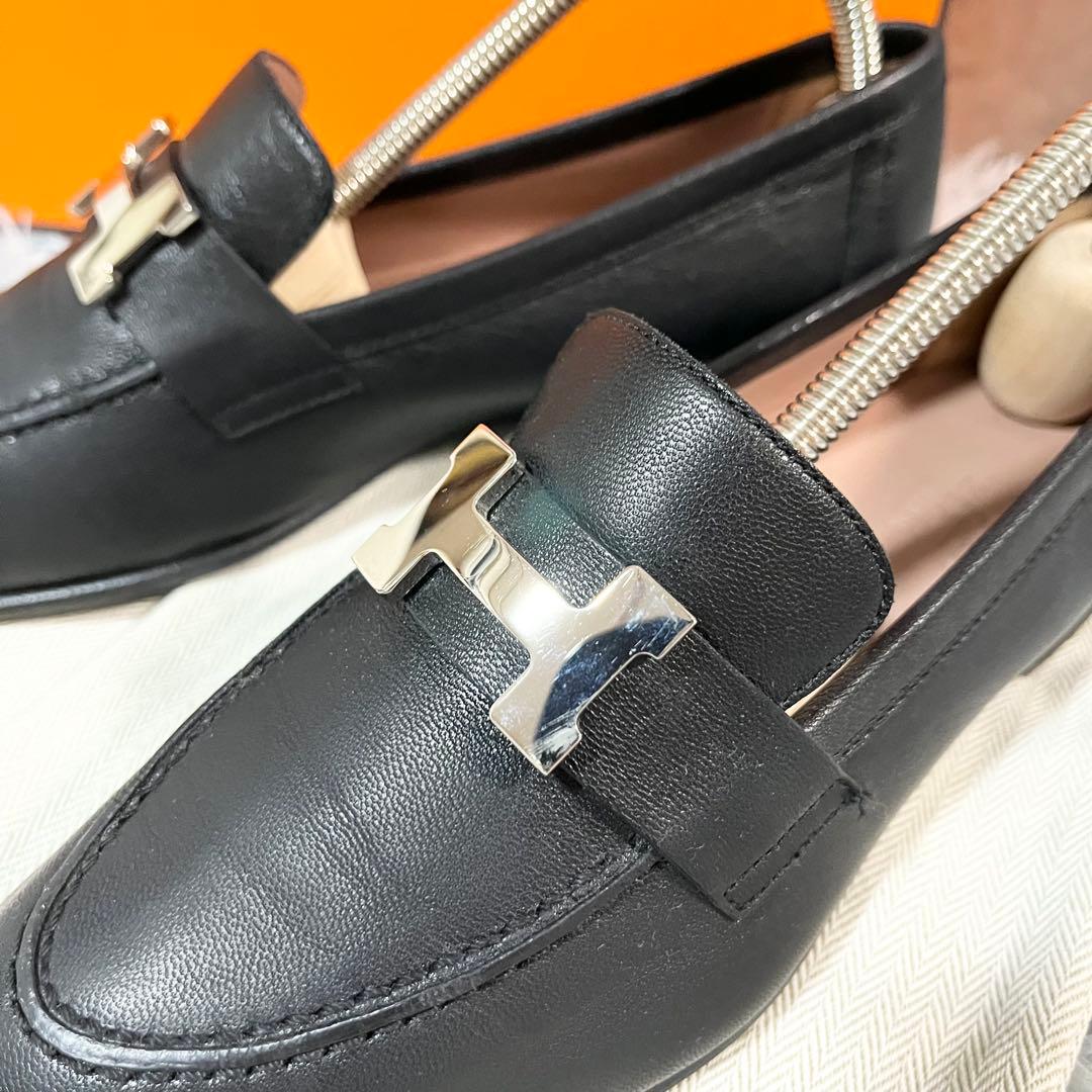 HERMES エルメス モカシン ローファー パリ ブラック 35 美品
