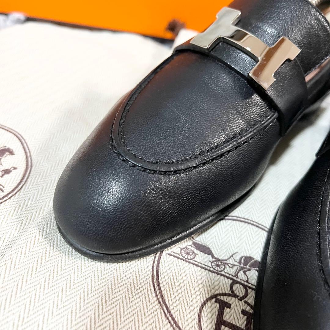 HERMES エルメス モカシン ローファー パリ ブラック 35 美品
