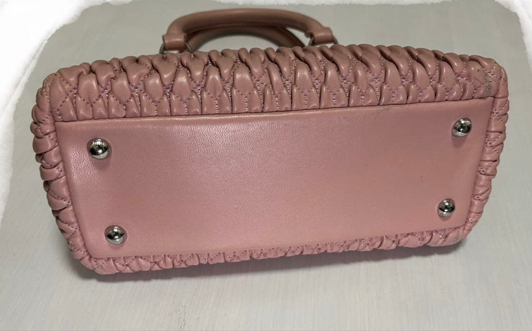 MIUMIU マテラッセ　ナッパクリスタル　ピンク　2way ナッパレザー