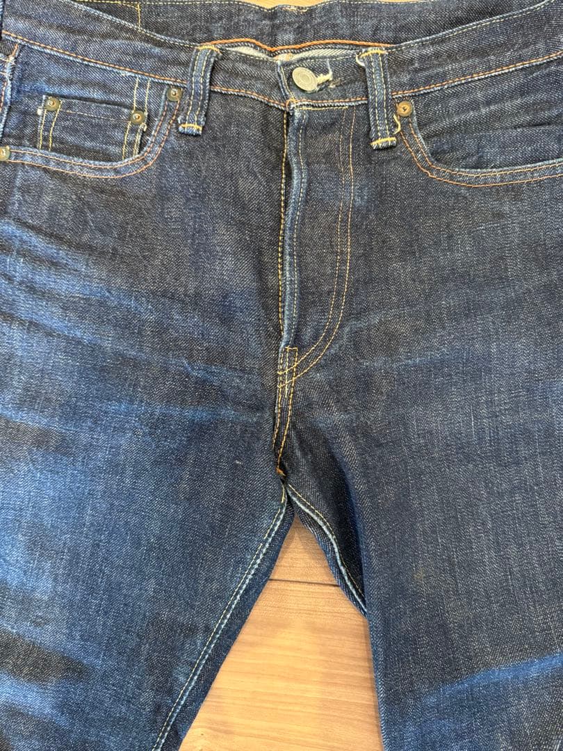 美品　フルカウント 1108 セルビッジ 濃紺 ストレート 革パッチ W27