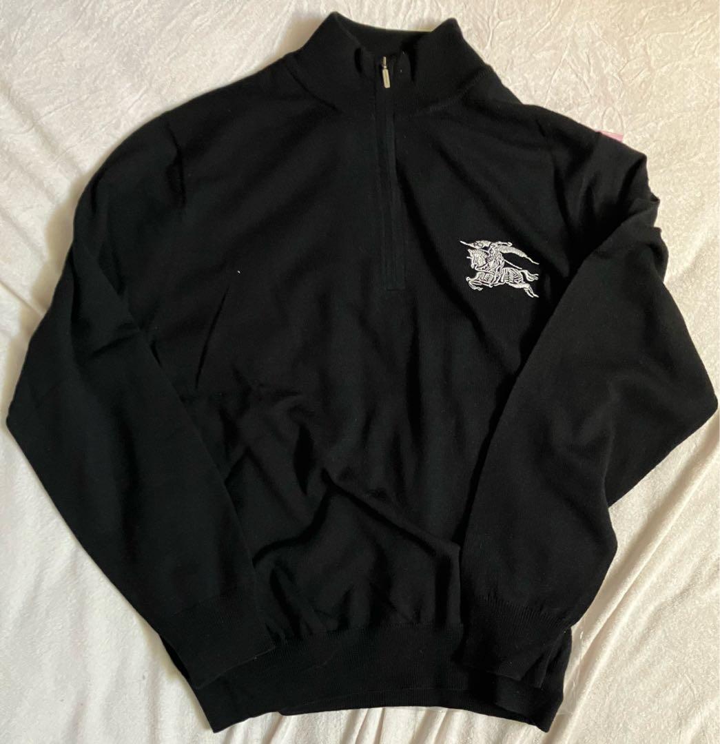 美品 バーバリー クォータージップ セーター Ｍサイズ