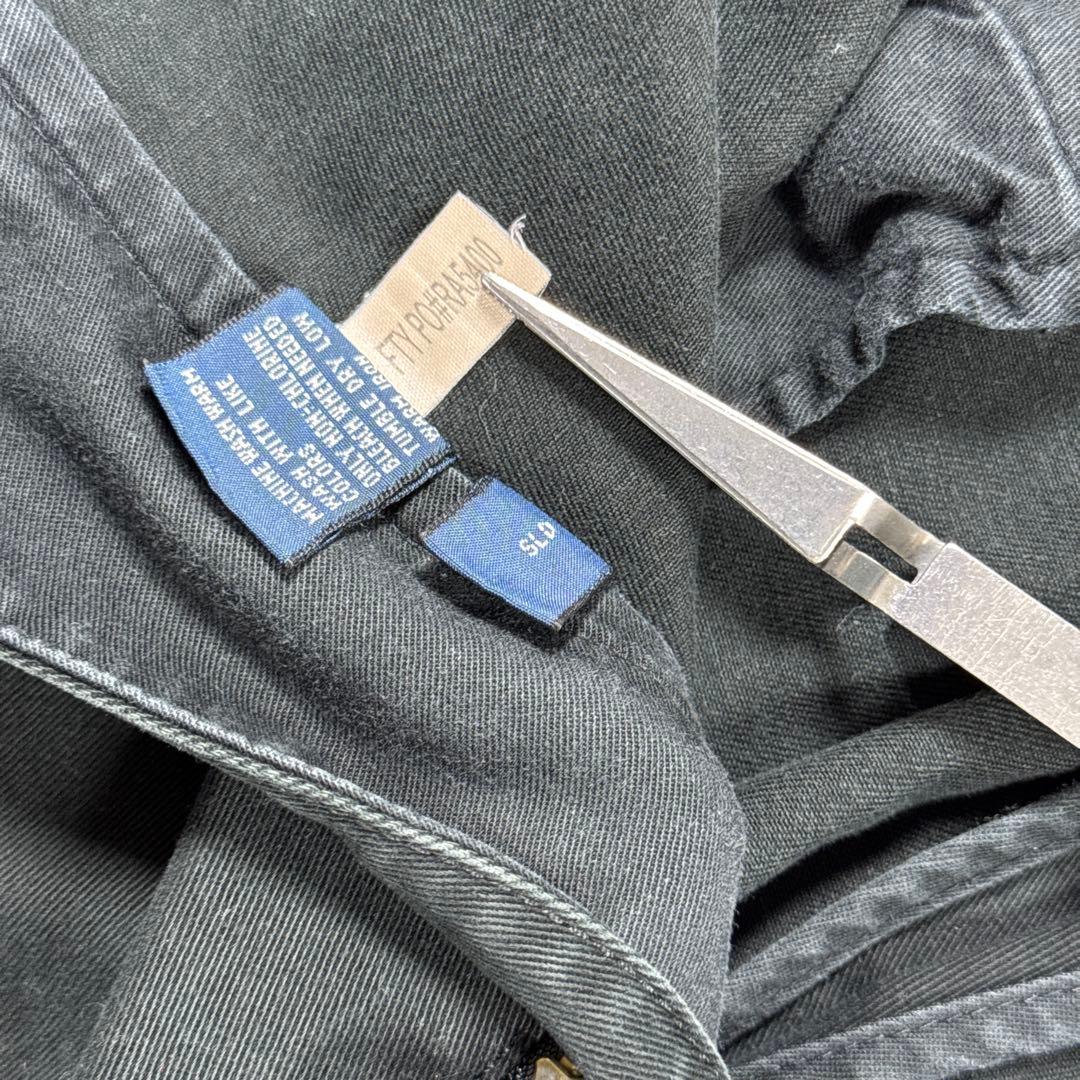 ラルフローレン 90s ANDREW ブラックポロチノ2タックW38L29 古着