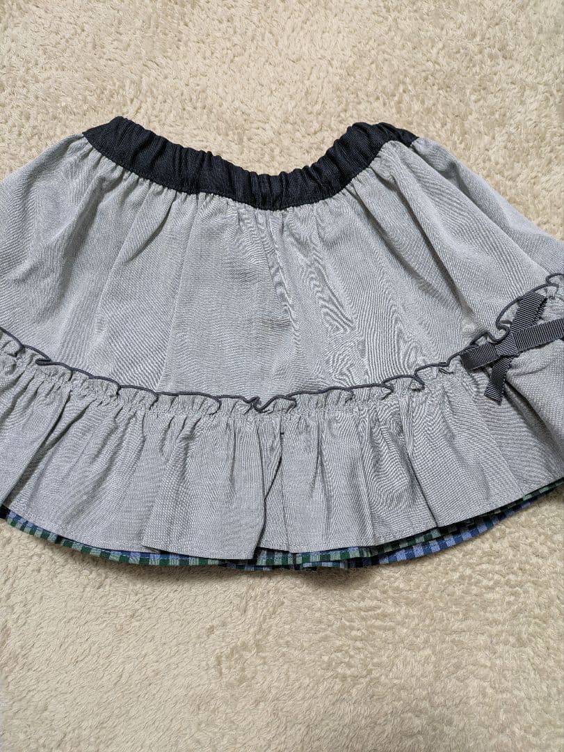 【familiar　ファミリア】スカート　リバーシブル　チェック　新品　80