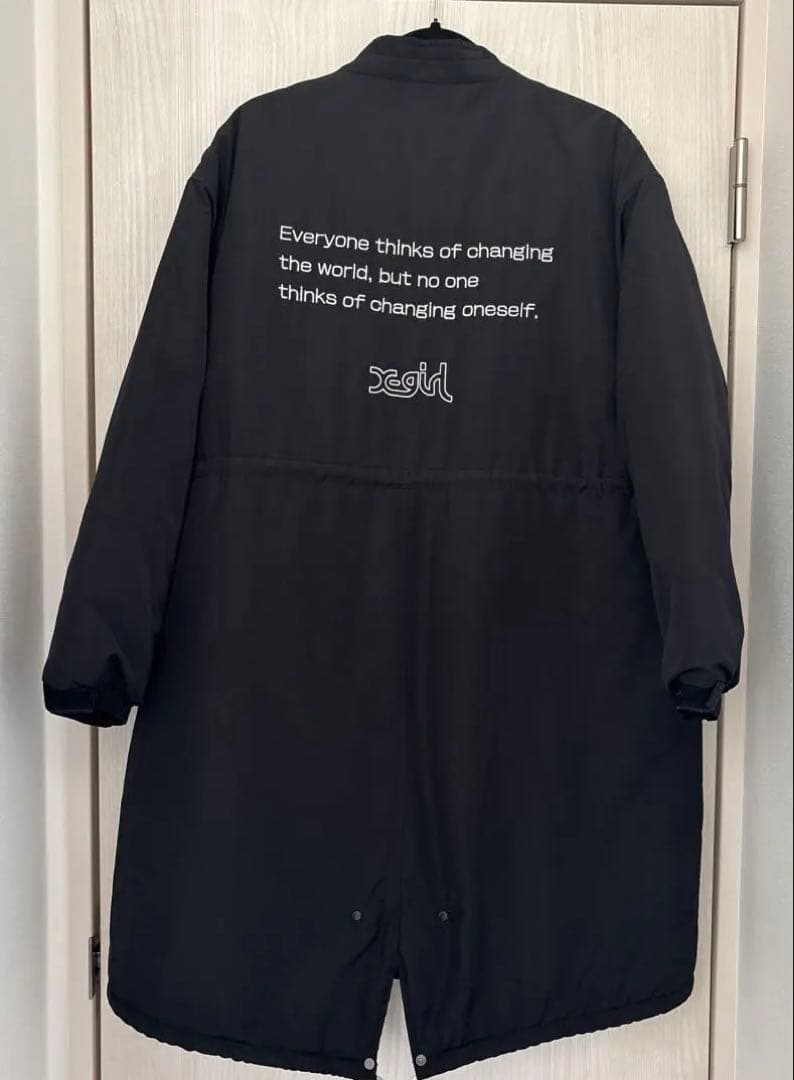 Xーgirl ブラック　中綿ロングコート