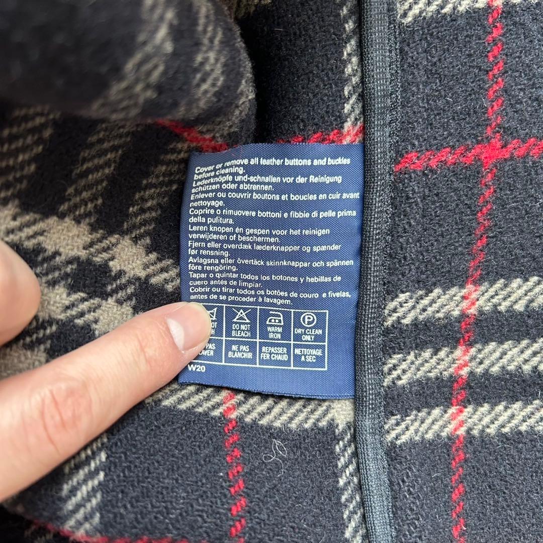 【美品】バーバリー ノバチェック ダッフルコート ロング 英国製 ネイビー