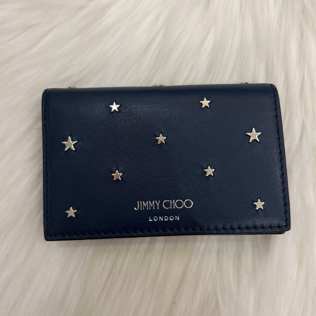 JIMMY CHOO ☆ NELLO カードケース ネイビー
