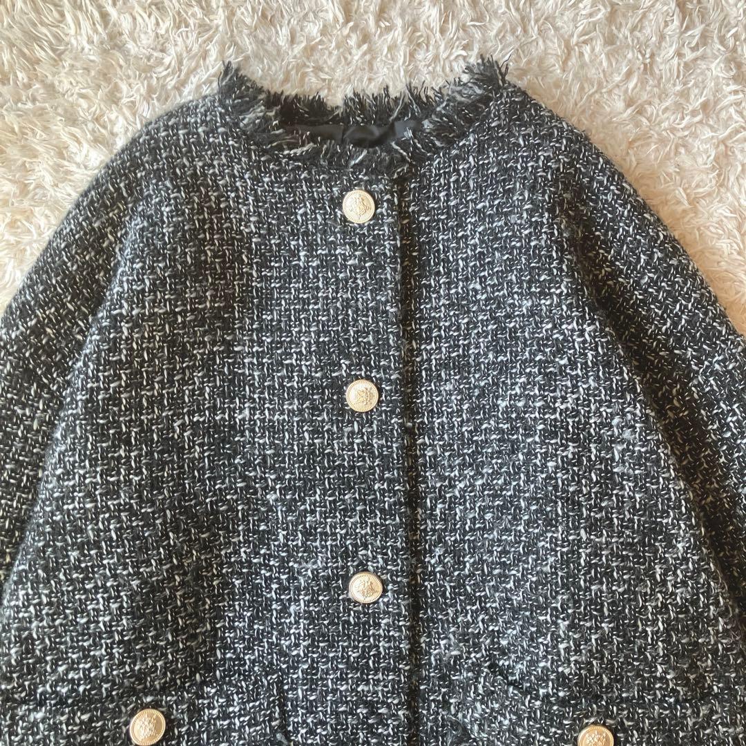 美品◯N . ナチュラルビューティー ツイード ジャケット ブラック M