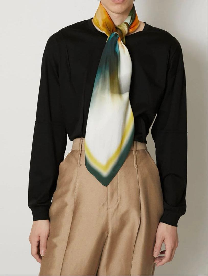 TAAKK 大判 フラワー スカーフ ホワイト 22ss