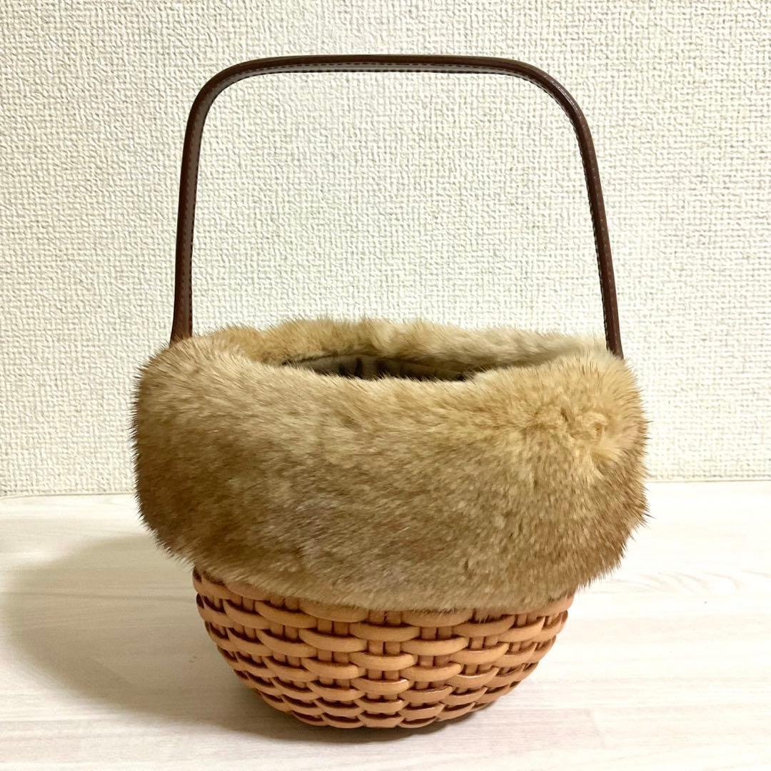 FOXEY フォクシー ハンプトンバスケット ミンクファー レザー バッグ
