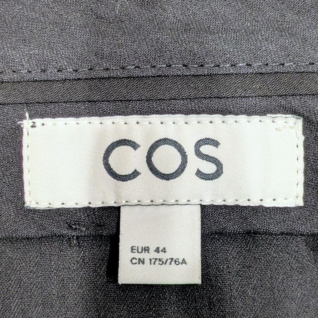 COS プリーツウールワイドレッグパンツ ブラック