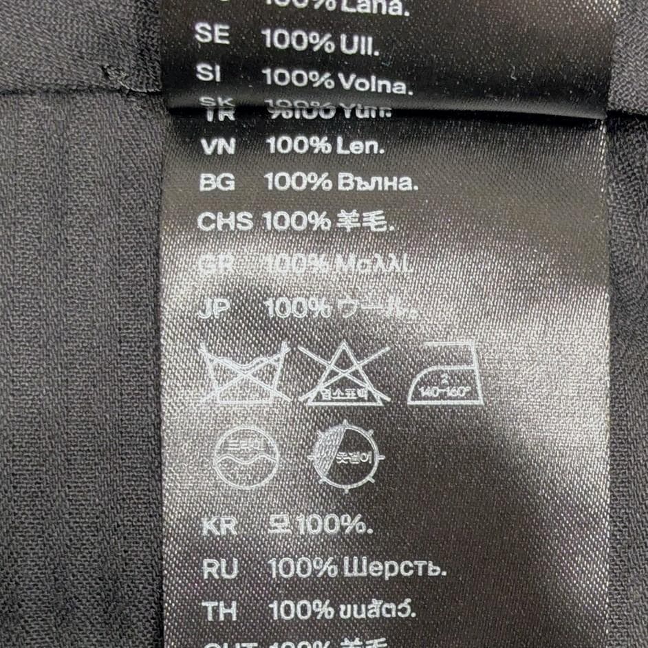 COS プリーツウールワイドレッグパンツ ブラック