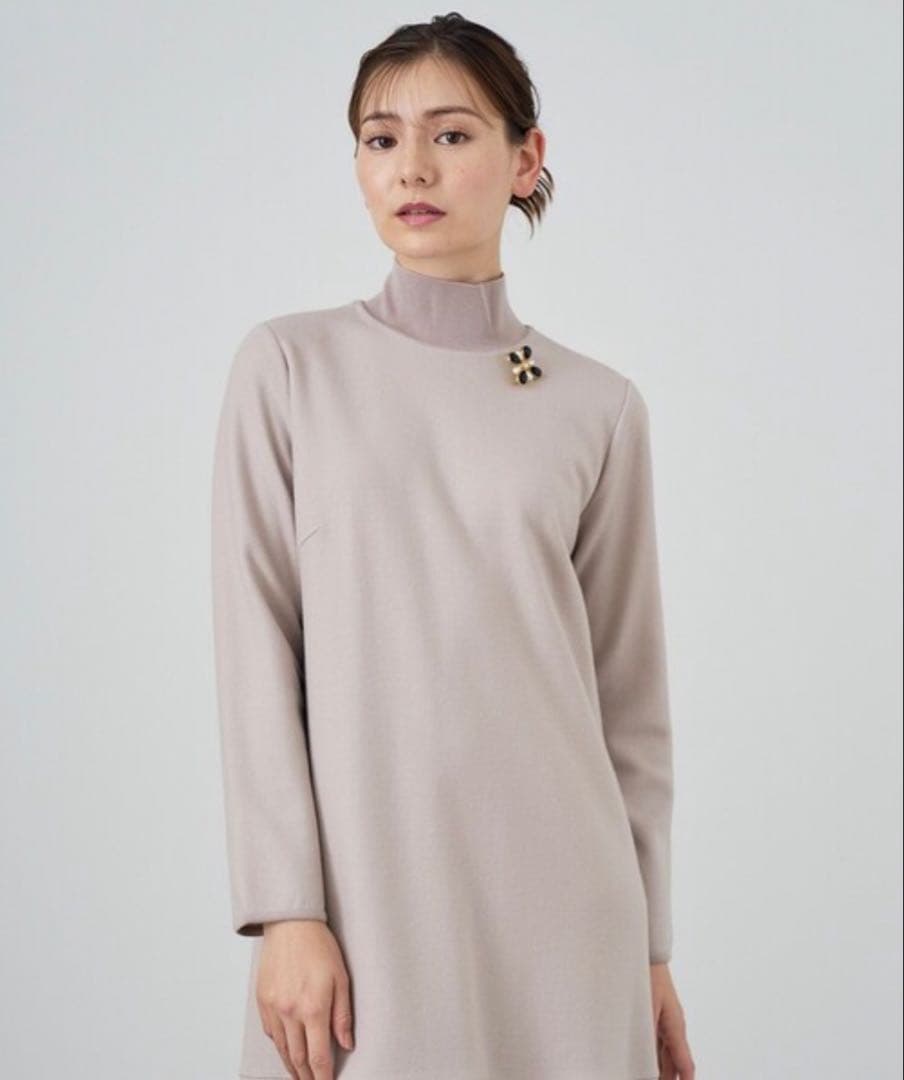 23AW♡ANAYI アナイ ウールジャージーヘムフレアワンピース 38