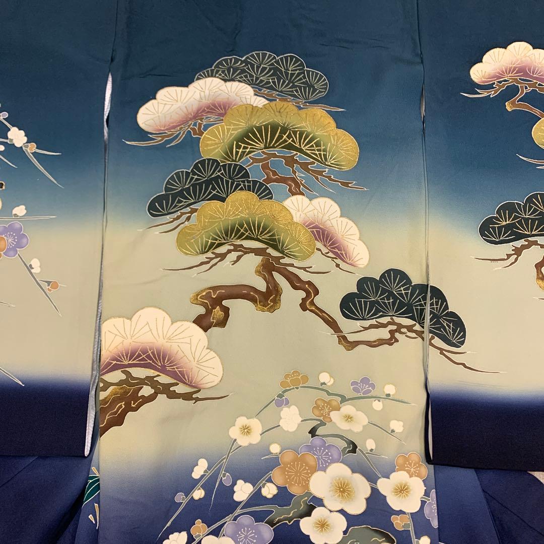 有名店在庫　最高級新品正絹産着（祝着）京友禅手描き美術、特撰祝い松竹梅流水古典文