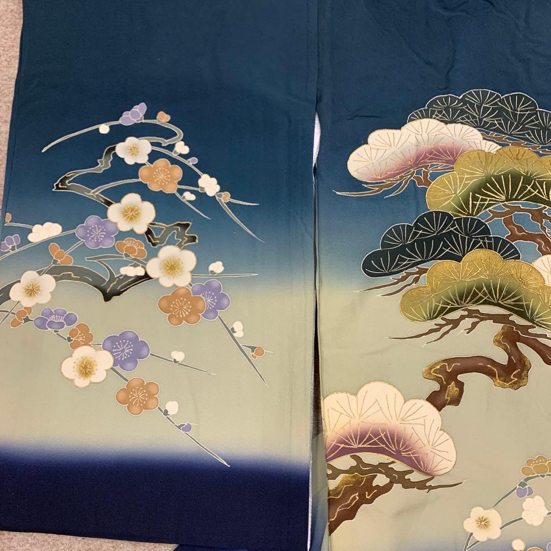 有名店在庫　最高級新品正絹産着（祝着）京友禅手描き美術、特撰祝い松竹梅流水古典文