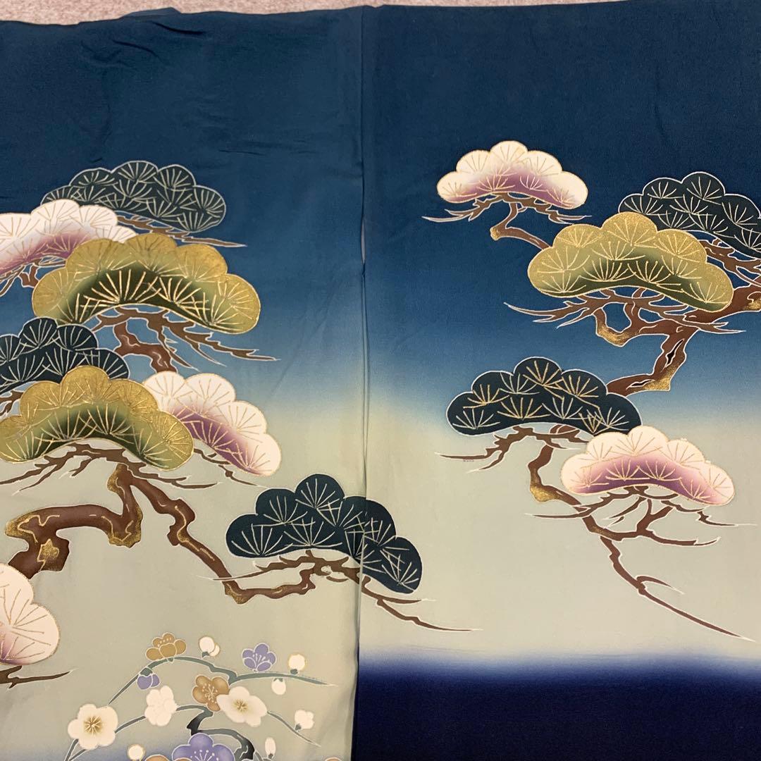 有名店在庫　最高級新品正絹産着（祝着）京友禅手描き美術、特撰祝い松竹梅流水古典文