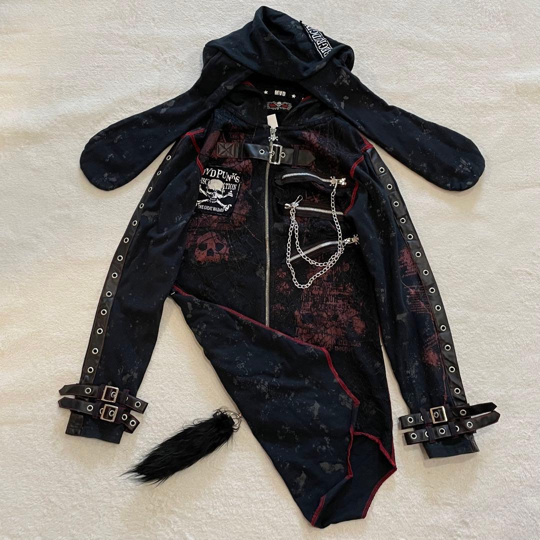 MAD GIRL mad punks ウサ耳パーカー Y2K スカル　ベルト