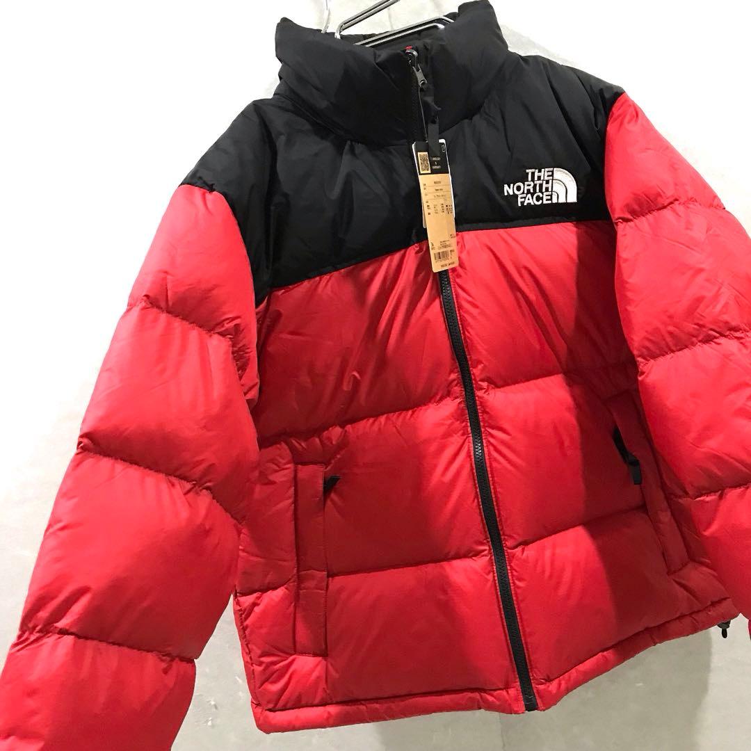 新品 THE NORTH FACE ヌプシ ダウンジャケット 赤黒 M