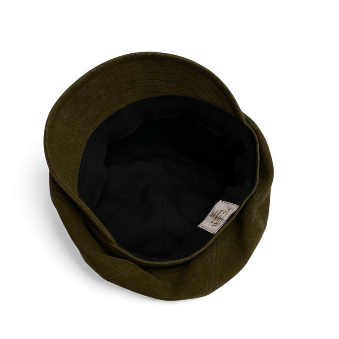 美品　ヴィヴィアンウエストウッド キャスケット　帽子　日本製　オーヴ刺繍　カーキ