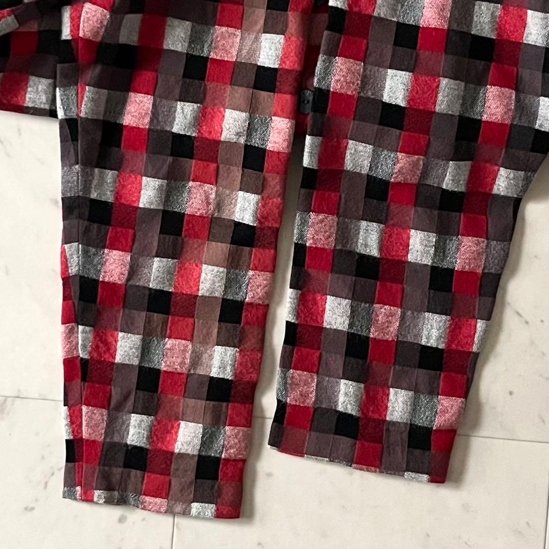 美品＊慈雨 センソユニコ ウールアンゴラ混ジャケット 40 赤黒系チェック 長袖