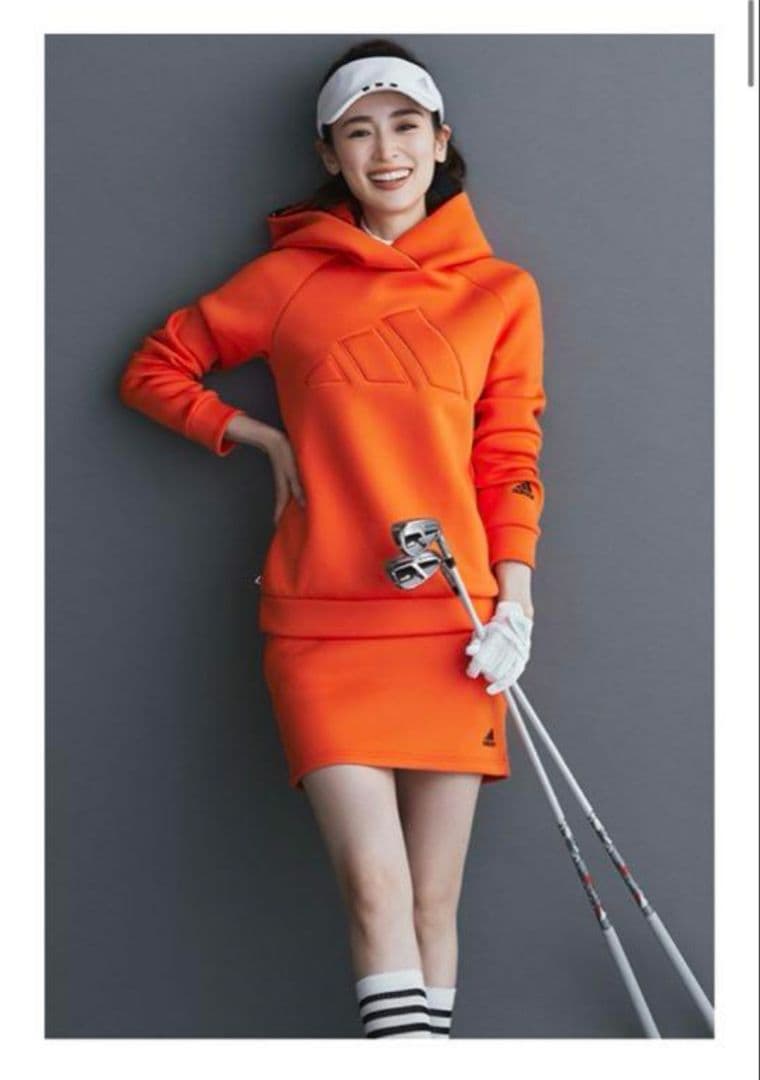 adidas ダンボールニット セットアップ オレンジ