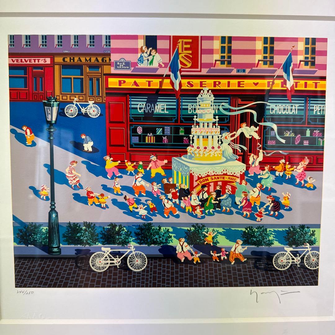 シ*ル様 ヒロ・ヤマガタ「ウェディングケーキ」シルクスクリーン 直筆サイン 絵画