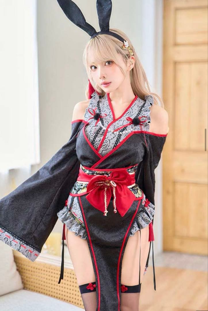 美品　マリームーン　ロングスリット巫女バニー《オリジナルコスプレ9点セット