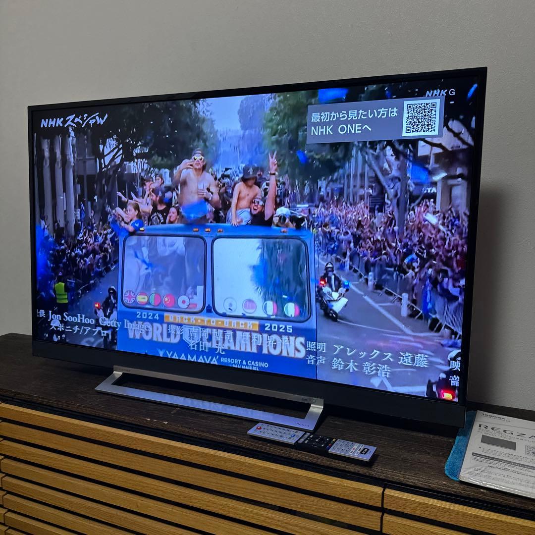 【超美品】東芝　REGZA 49v型タイムシフト搭載4K液晶過去6番組録画可能‼️
